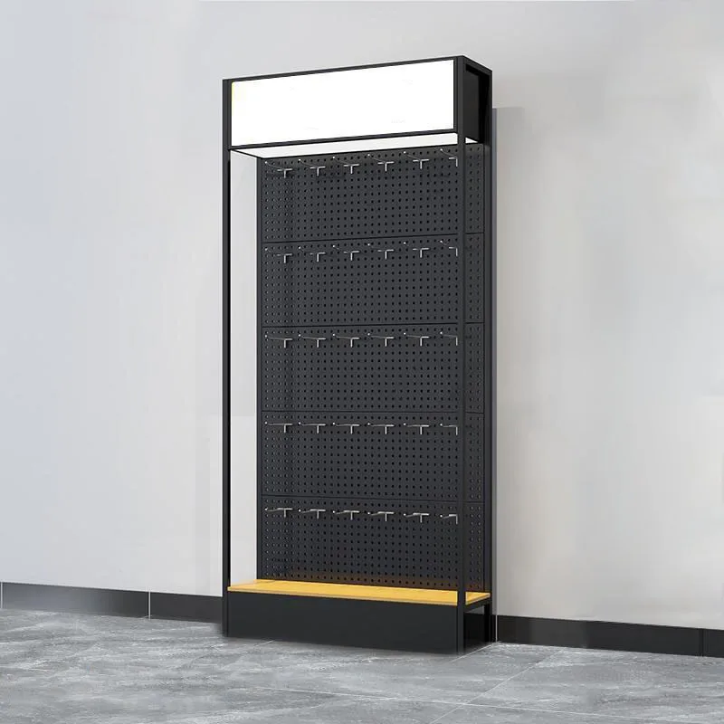 Hook Hanging Shelves Metal Display Rack Floor Display Stand Metal Pegboard for Retail Store