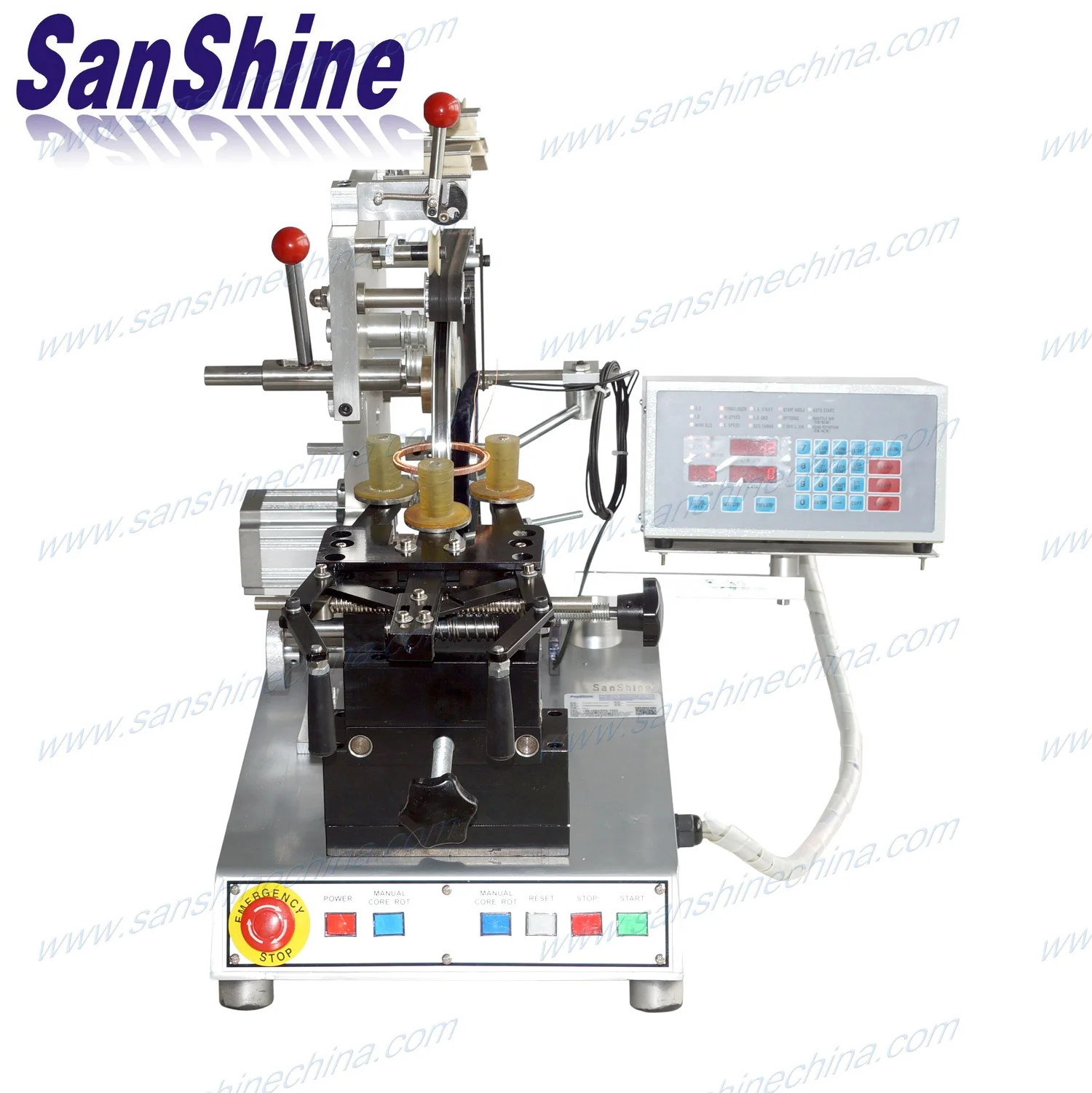 
Shuttle type toroid coil winding machine 