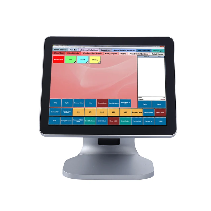 Low MOQ Custom Aluminium Alloy Point Of Sale POS Canteen Touch Screen POS Terminal System