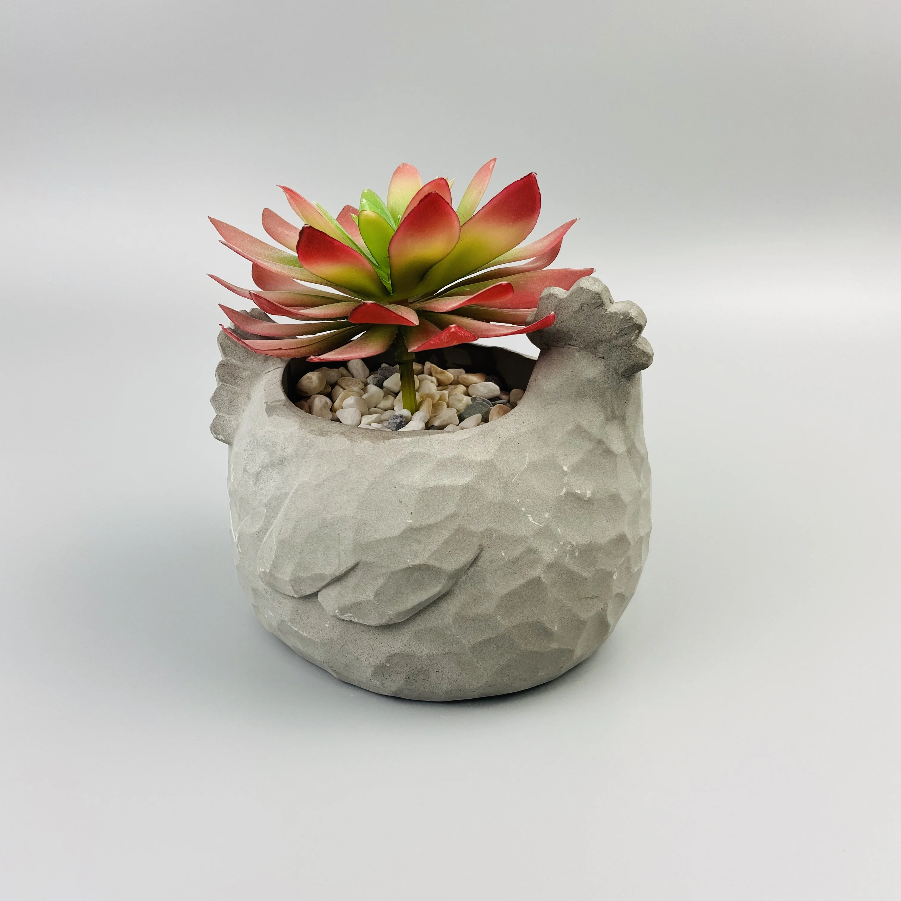 
Factory directly supplies cock shape cement flower pots 