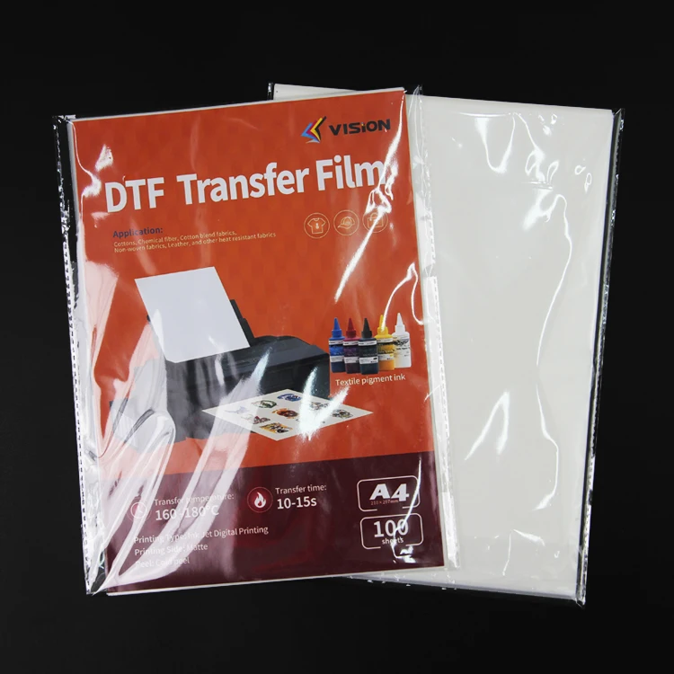 Бесплатный образец прозрачная пленка dtf ПЭТ для передачи тепла футболок цифровой струйный принтер 75 мкм A3 A4 ширина 60