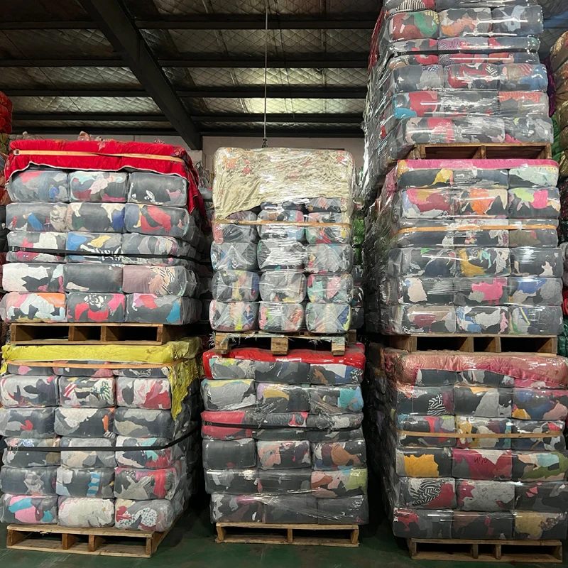 10KG 25KG Bales Used Clothes Mixed Rags Industrial Cleaning Rags Cloth Scraps Cotton Hosiery Cutting Used T-shirt Rags