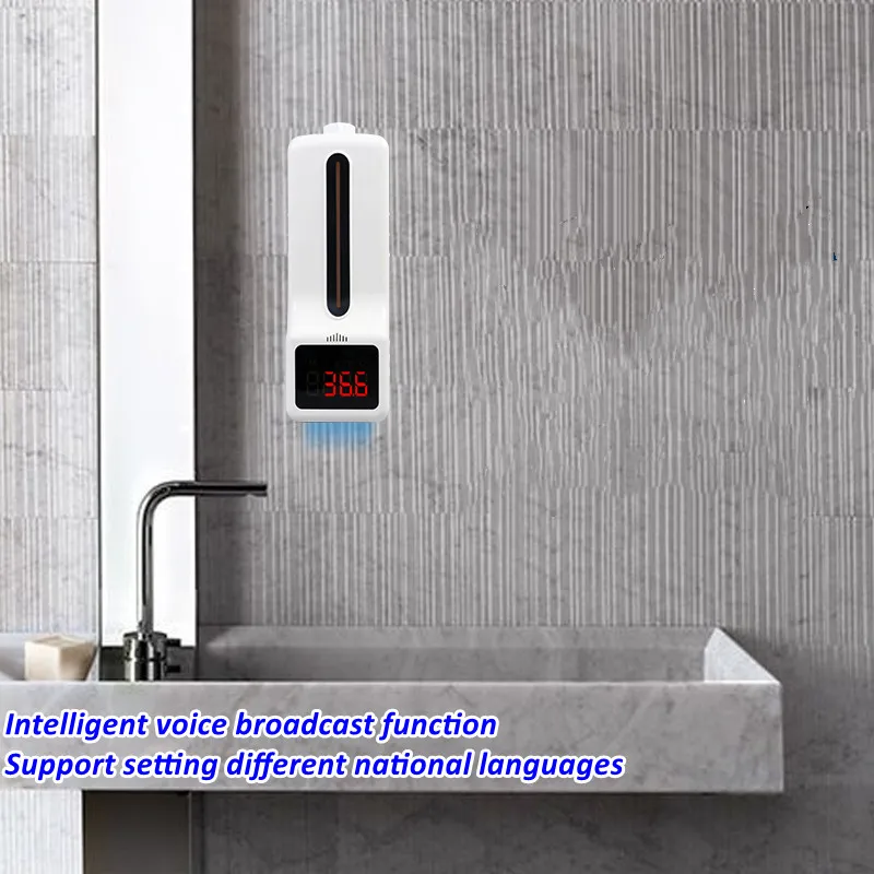 K9 PRO Smart Sensor Commercial Wall Mounted Hand Touchless Foaming 1000Ml Automatic Liquid Thermometer Soap Dispenser