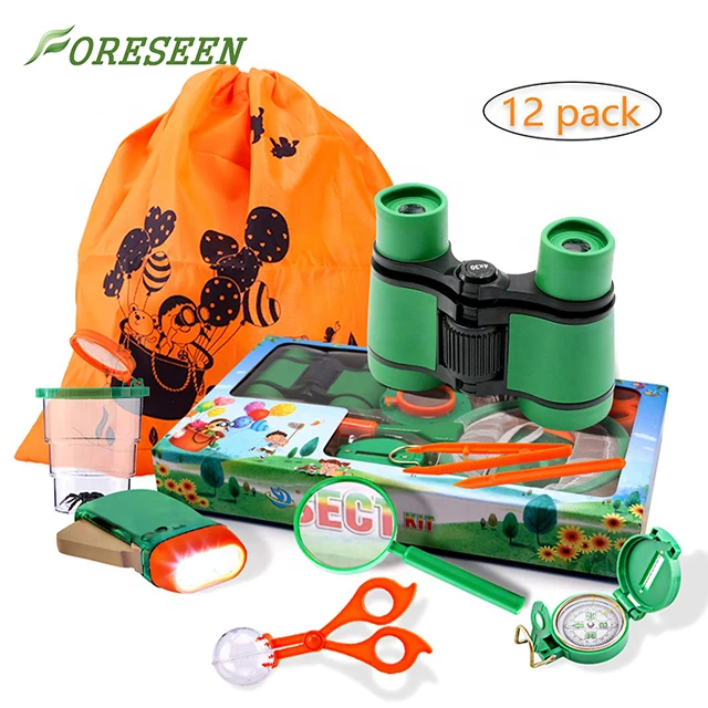 Предвиденный amazon Набор детских игрушек для исследования на открытом воздухе Бинокль фонарик компас увеличительное стекло свисток