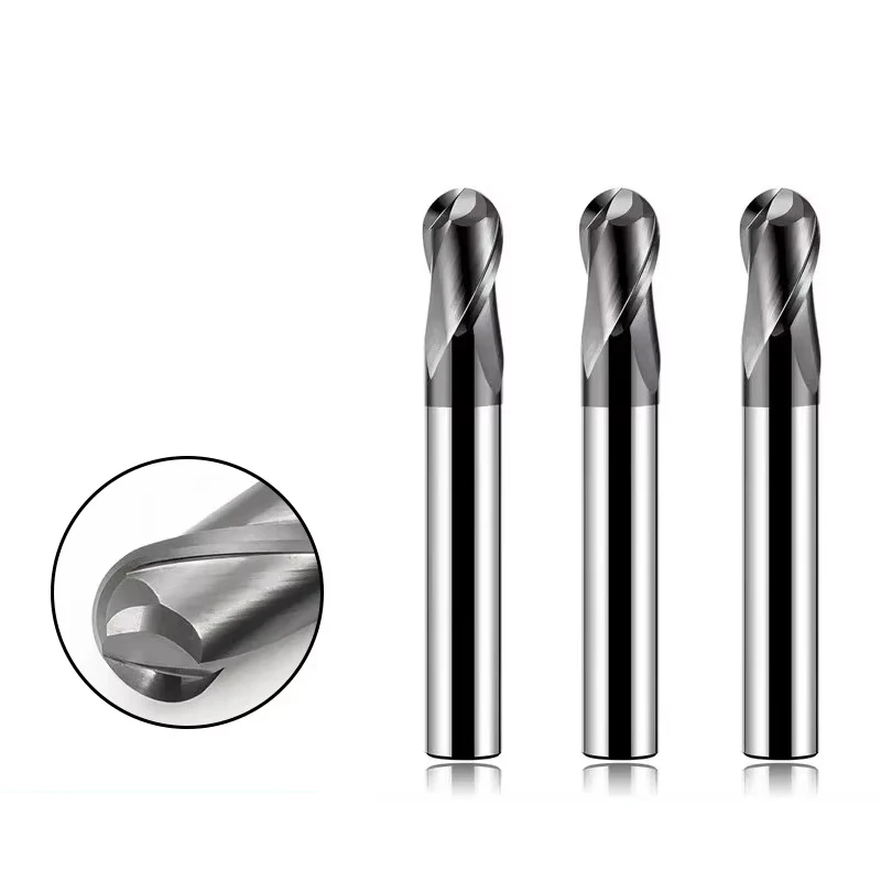 indexable Milling Cutter R0.2 R1.0  R0.5 R2.0 R3.0 HRC60 HRC70 Ball Nose End Mill Carbide Cutter CNC Router Bit Milling Tool