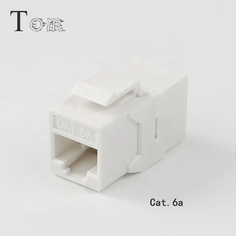 TOM-KJ-29 CAT5E/CAT6/CAT6A UTP 180 degree telecom communication INLINE COUPLER KEYSTONE JACK