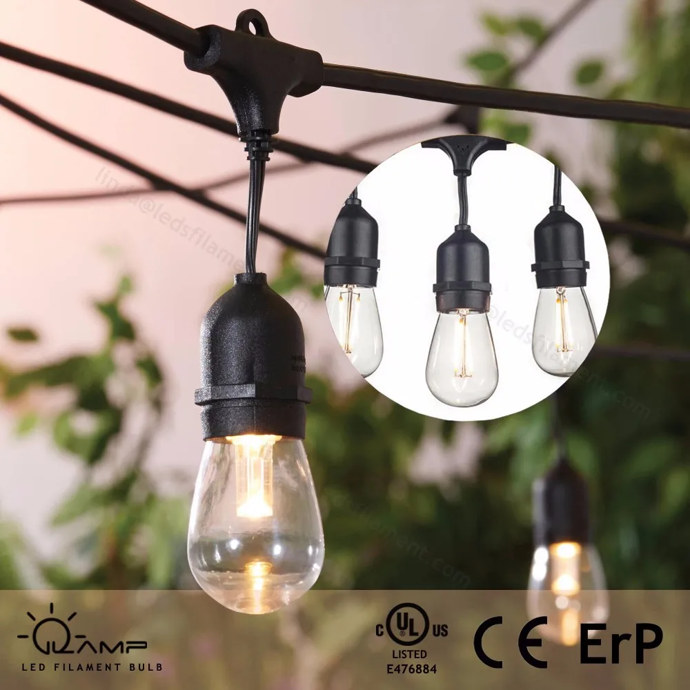 S14 indoor outdoor garland decorative string lights 48 feet 15 lights 2w street stalls LED lighting