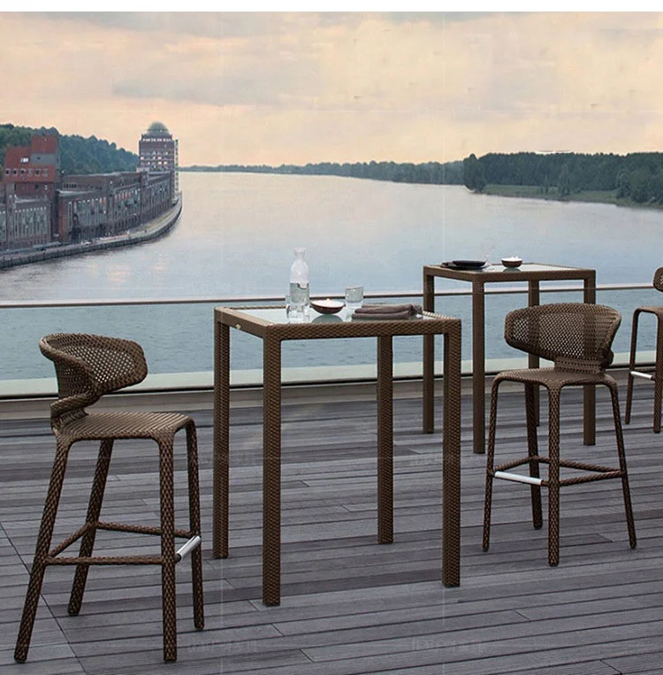 
garden outdoor wicker bar set chair and table patio bar furniture rattan bar stool 