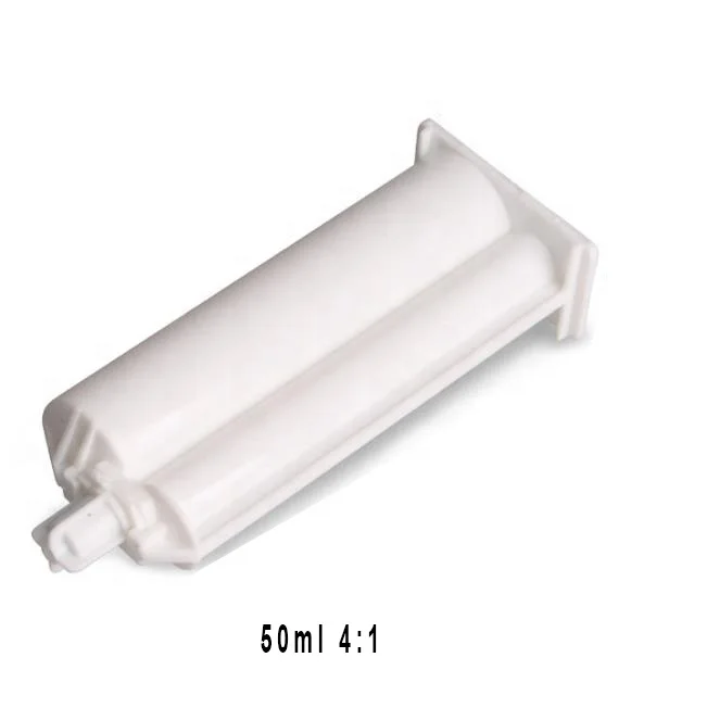All Size 50cc Double Barrel Plastic Glue Applicator Dual Syringe Cartridge Tube for AB Glue Dispensing