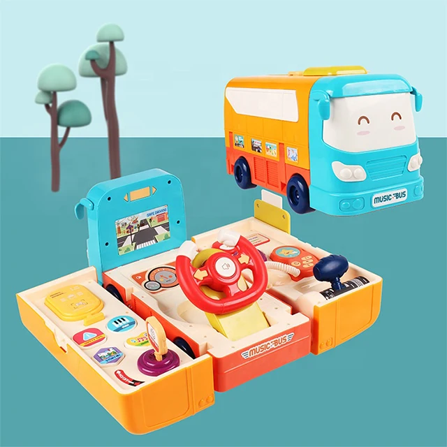 KSF Toy Educational Toy Musical Deformation School Bus Set Baby Learning Toys