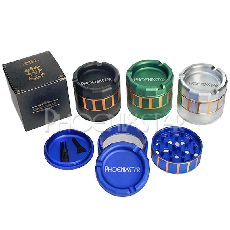 Factory Wholesale 4 parts Smoking Dry Herb Grinder Custom Logo Mix colors Tobacco Grinder Aluminum Alloy Portable Grinder