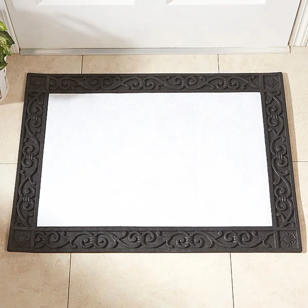 Sublimation Blank Polyester Recycled Tire Welcome Crumb Rubber Door Mats