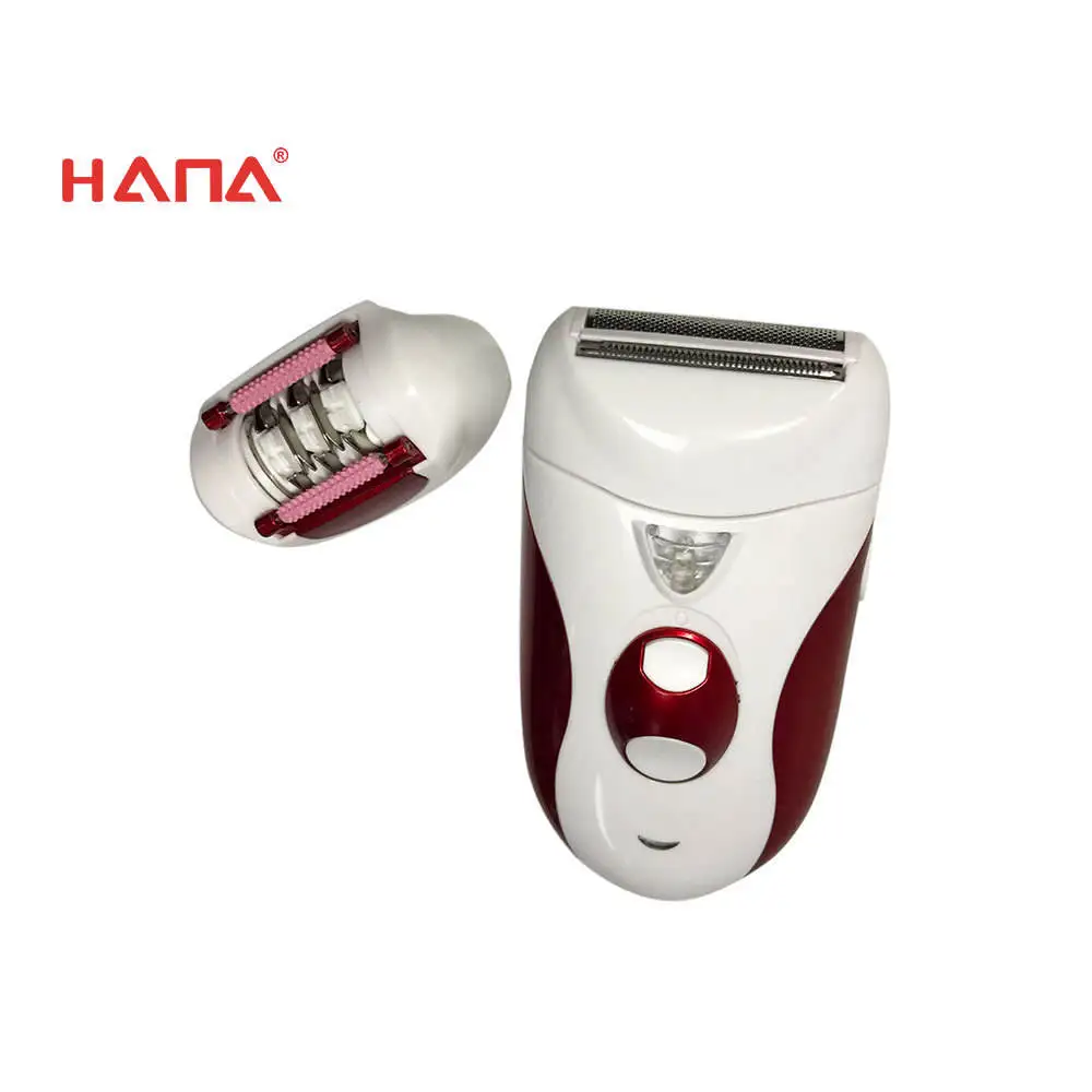 Multi-function Crimson Battery-operated Replaceable Heads 2 In 1 Lady Shaver Epilator for Women