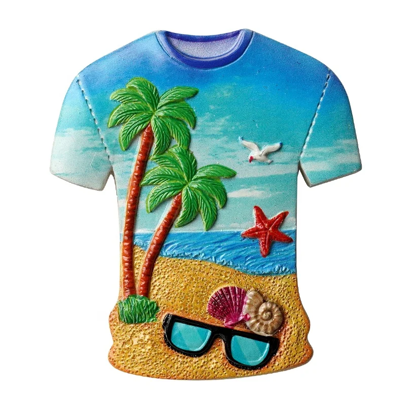 Magnetic Stickers Travel Ocean Scenery Refrigerator Stickers Creative Home Decoration T-shirt Clothes Shape Resin Sports Europe