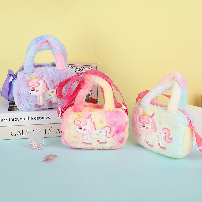 2024 wholesale cute shopping handbag bags student girl cartoon kawaii crossbody bag plush horse shoulder bag