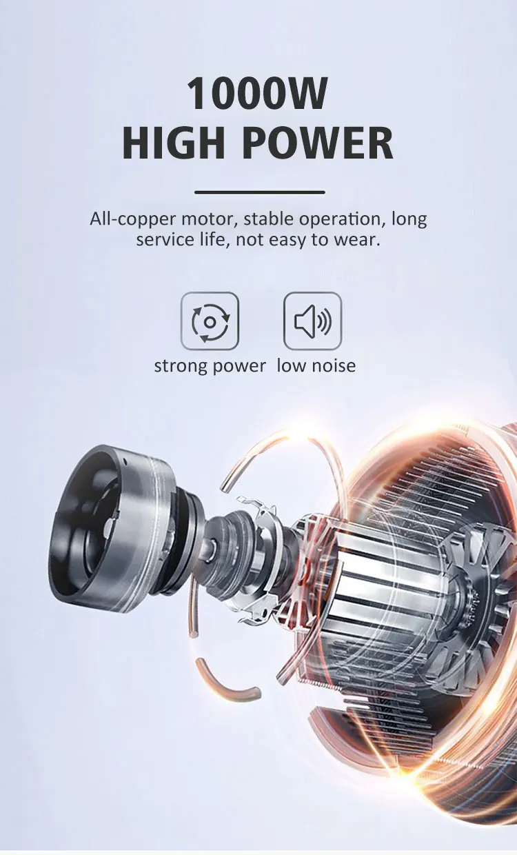 Electric 3-in-1 Home Mixer Appliances Set Hand Blender with Plastic Container and Push Button Controls