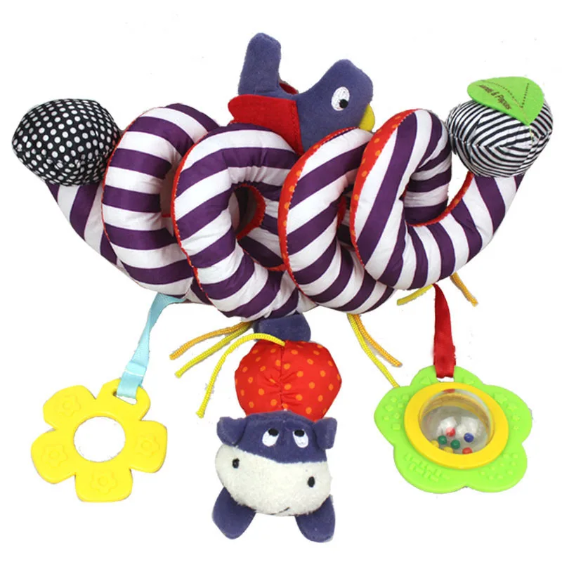 EE1248 Spiral Plush Toys Rattle for Baby Pram Crib Activity Infant Stroller Caterpillar Hangings Rattle Toy Baby Plush Rattle