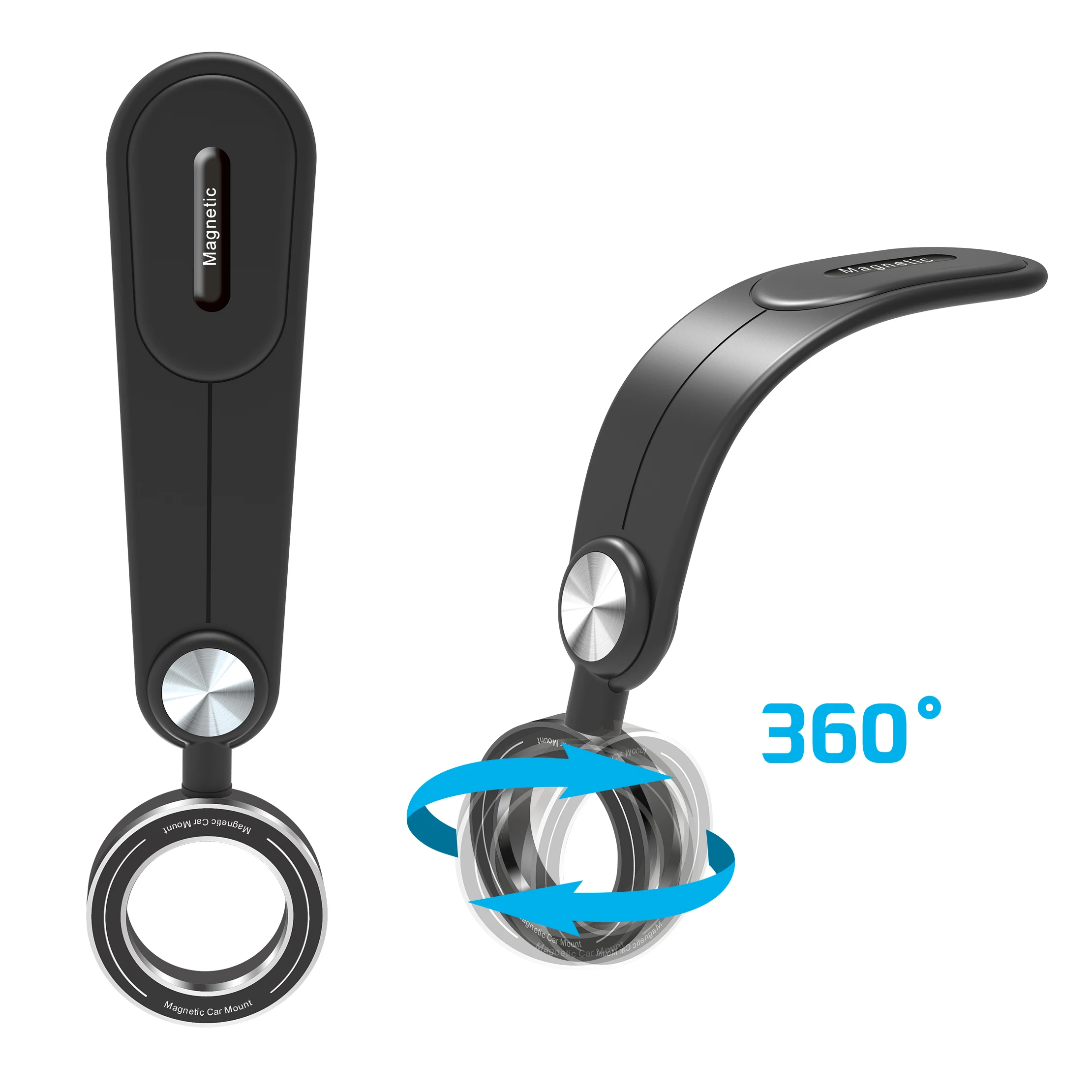 2024 New  RT207 Wireless Fast Charging N52 Magnetic Flexible 360 degree Rotating Phone Holder Magnetic Car Phone Holder