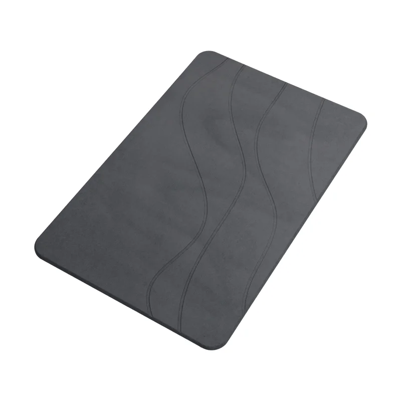 2024 Non-Slip Quick Dry Absorbent Diatomaceous Earth Gray Stone Mat Bath Mat