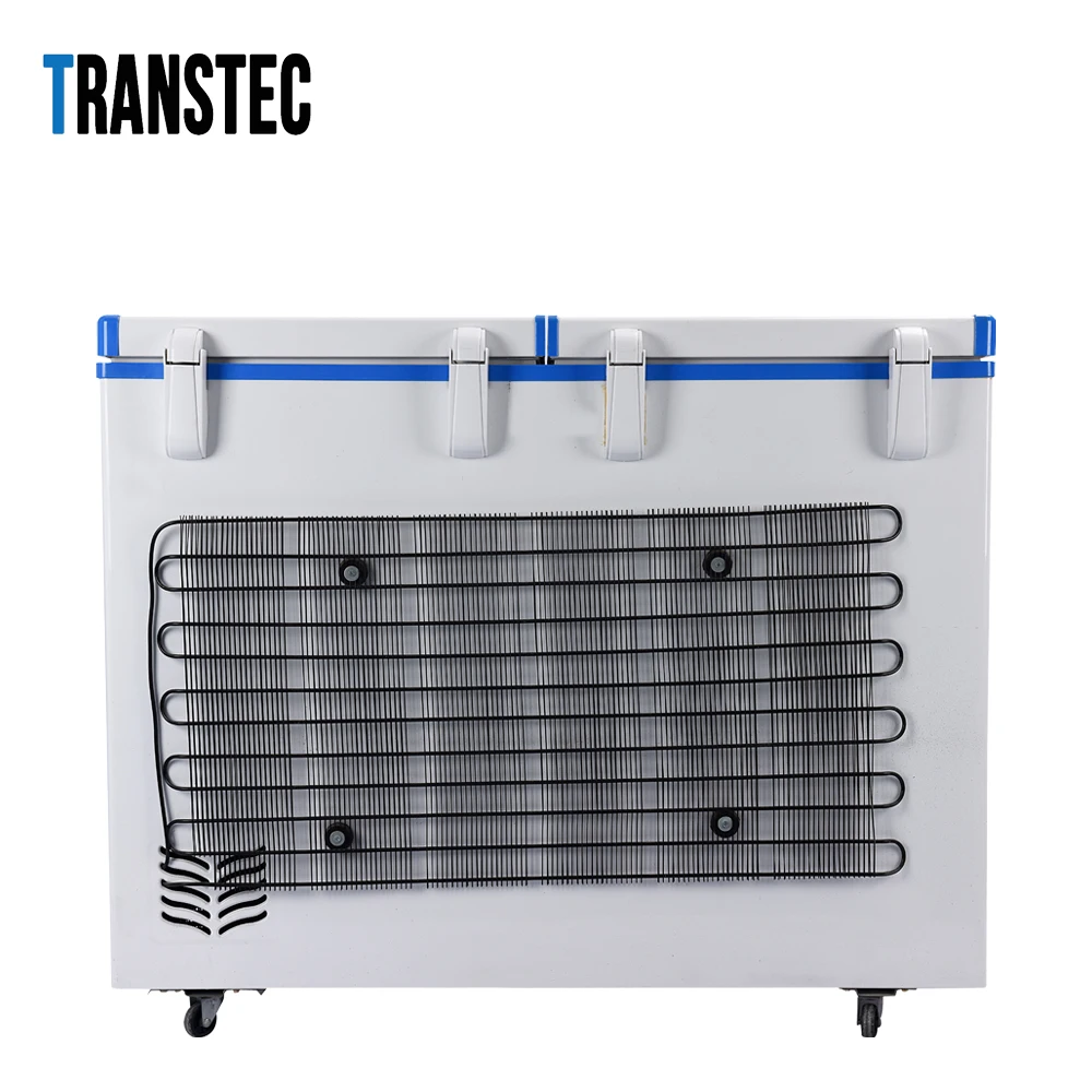 China made good quality solar powered freezer DC freezer 358L double door off grid system convenient and practical