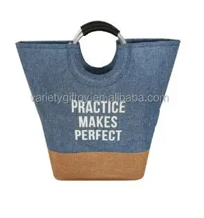 Laundry Wash Bag  Handmade Dirty Clothes Laundry Bag With Aluminum Handles