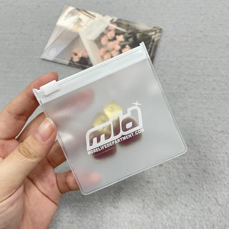 Printed Mini Ziplock Bags For Jewelry , Boutique Earring Packaging Bag With Logo, Custom Jewelry Gift Zipper Bags Plastic