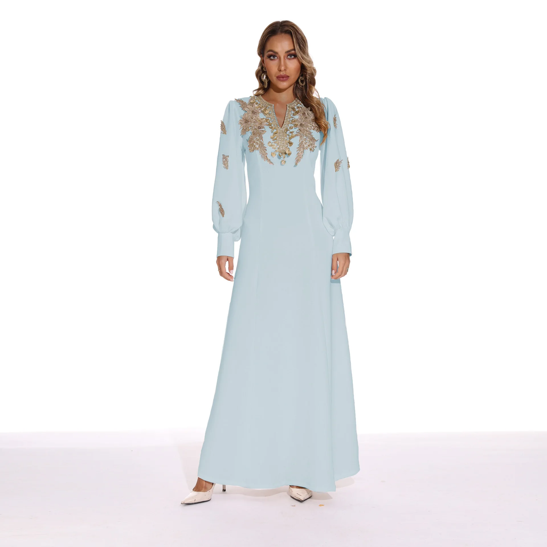 Hot Selling Two-Piece Middle East Islamic Clothing Turkey  Long Slender Dress OEM Service deira dubai abaya