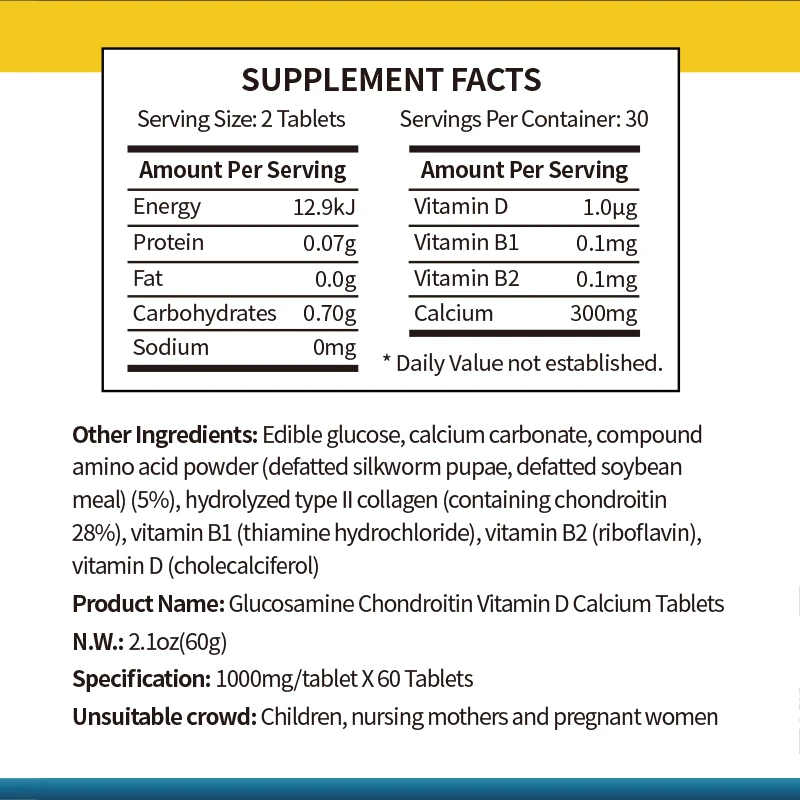 CFLCFH Amino Acid Glucose Chondroitin Calcium Vitamin D Supplement for Promotes Joint Healthy supplements