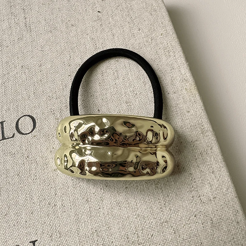 Luoyan Fashion Geometric Metal Simple Small Rubber Band Head Rope Hair Accessories Hair Rope for Women