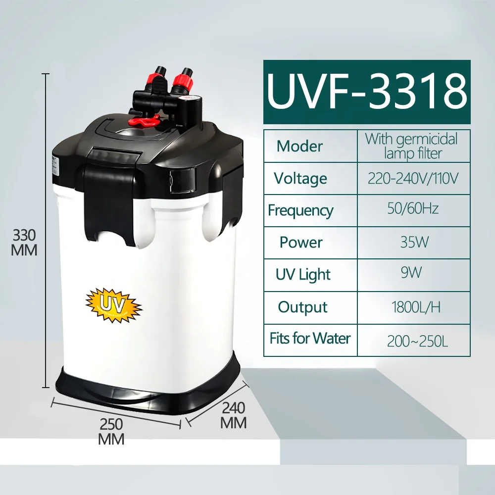 HOPAR UVF-3028 25W 1200L/ч Ultraseal бесшумный фильтр водяного насоса УФ канистра Тип завод Пейзаж Аквариум Внешний