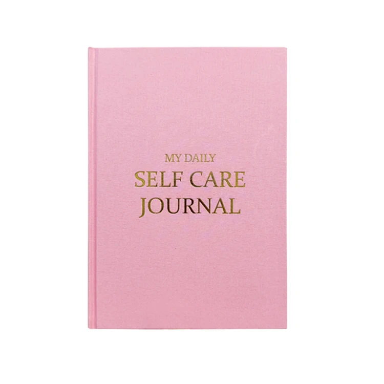 X907-1 Gray Almond Black Pink Color Fabric Covers My Daily Self Care Journal Wellness Gratitution Mental Health Journal