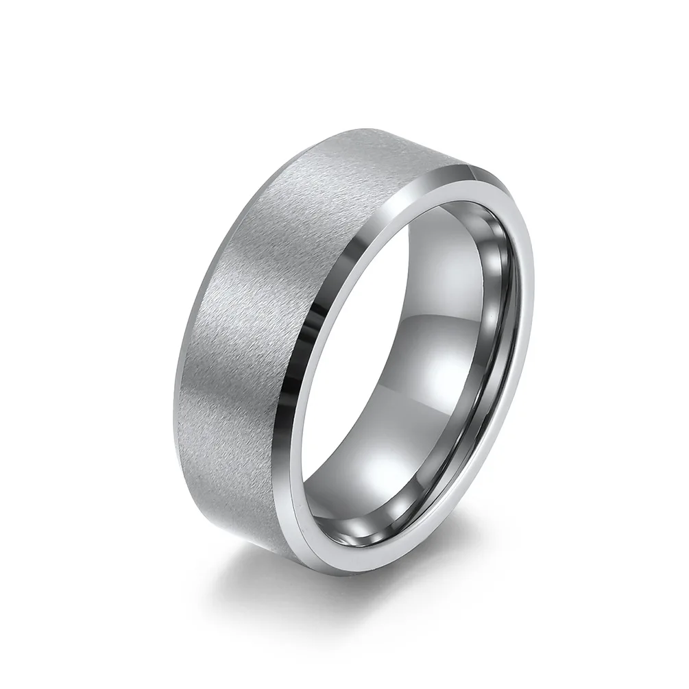 Top Quality New Design Tungsten Matte Polish Tungsten Steel Ring For Men Women