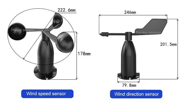 3 Cups Anemometer 4 20mA 0 10V RS485 Output Wind Measuring Wind Speed Sensor with Aluminum Alloy