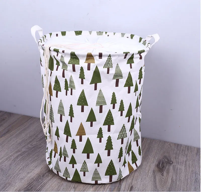 Wholesale  Laundry Basket Hamper Cotton Fabric Laundry  Nursery Toy  Storage Basket for Clothes Storage