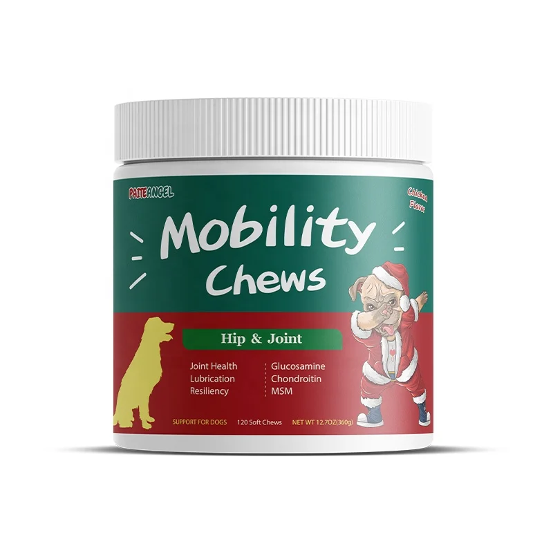 Chondroitin Turmeric Curcumin MSM Green Lipped Mussel Hyaluronic Acid Salmon Flavor Dogs Mobility Supplement Pet Health Care