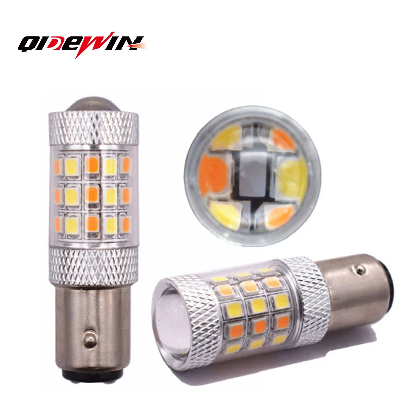 1156 1157 T20 T25 2835 42SMD Dual Color DRL Light Turn Signal Light Lamp Bulb For Car Canbus 12V Mini Driving Lamp