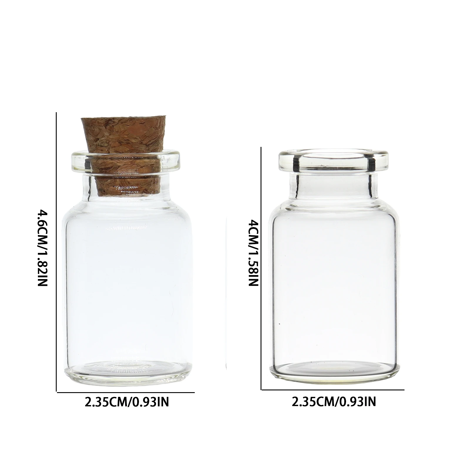 10ML Small Empty Glass Bottle with Cork 10 cc Corked Stopper Glass Vial Wishing DIY Craft Glass Jar