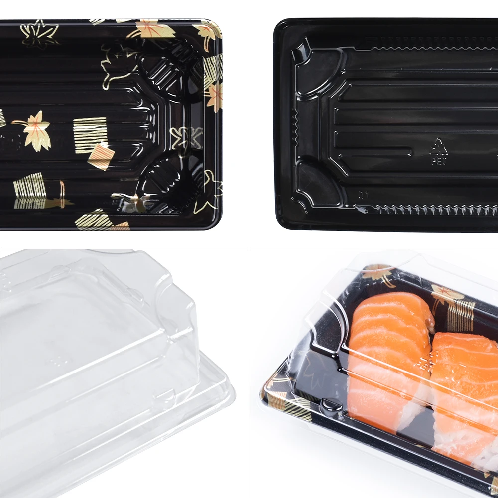 Sunzza free sample Disposable Packing Fruit Cake Carry Out Container Take Out Rectangular paper sushi box
