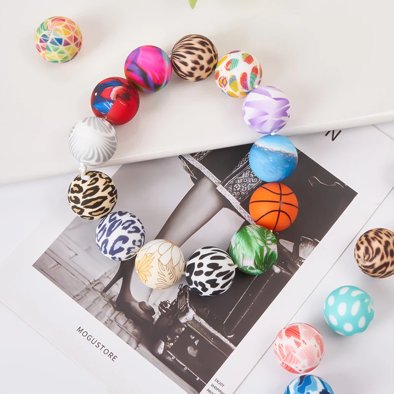 new product 2024 popular eco-friendly color soothing beads silicone baby teethers bead jewelry bracelets making kit