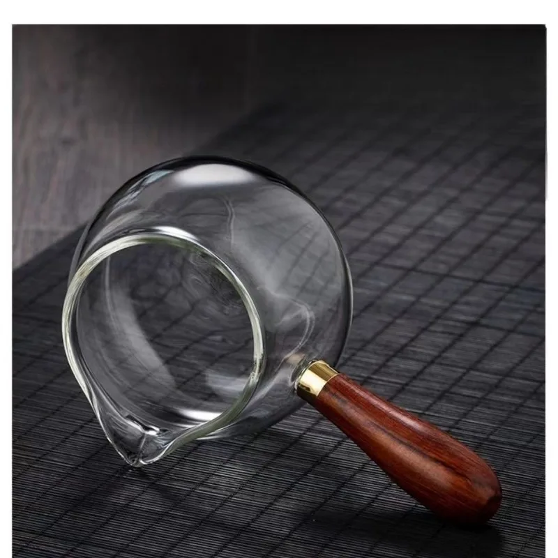 Горячая распродажа чайный горшок из боросиликатного стекла с деревянной ручкой может 360 вращающийся стеклянный чайник