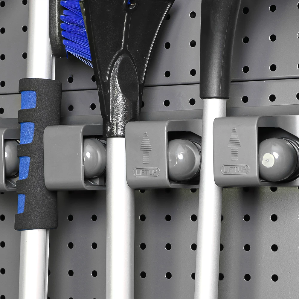 5 Slots Wall Mounted Hanger Holder Tool Broom Mop Holder Plastic Flexible Bathroom Tool Hanger Rack