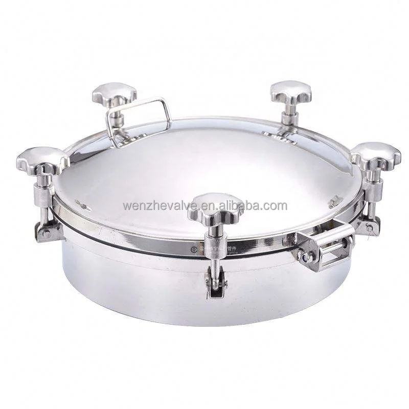 WZ Stainless Steel Sanitary Polishing Round High-pressure Vessel Manhole Cover with Dampener