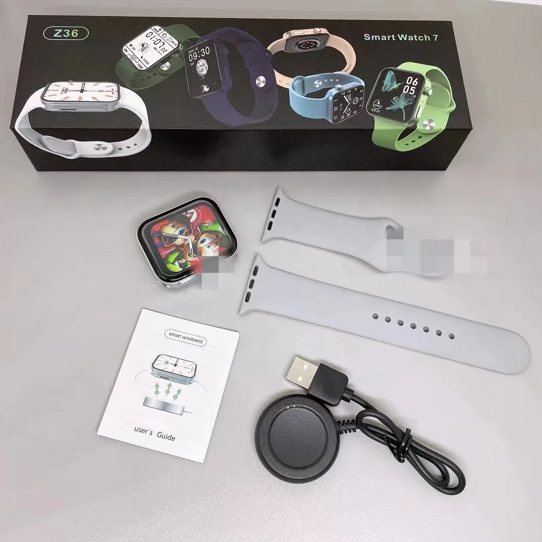 Z36 Smart Watch with Classic Angle Watch 7 shape Hryfine APP Factory Price series 7 iwo 7 Watch 7 PK T100 plus