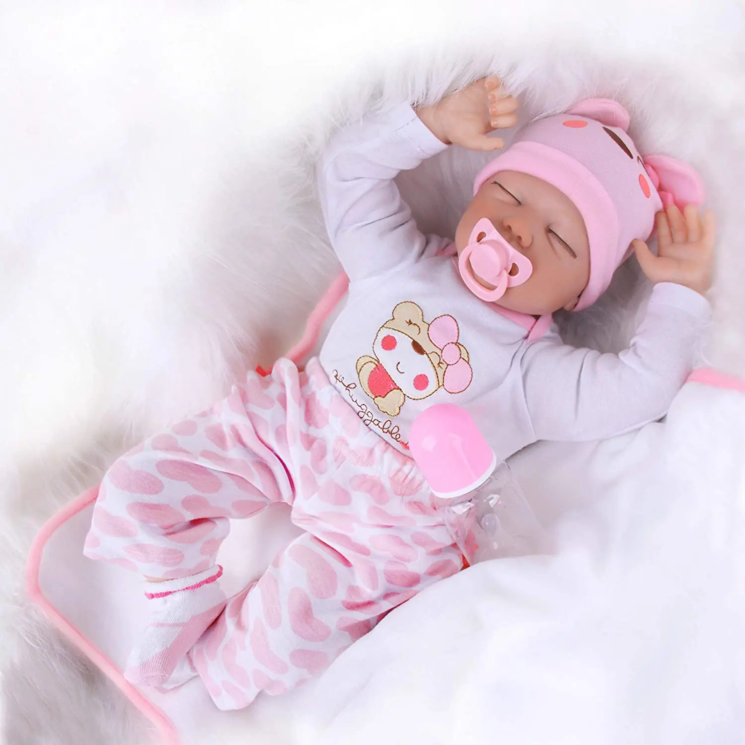 Кукла реборн Реалистичная, мягкая силиконовая виниловая кукла для новорожденных, 22 дюйма, ручная работа