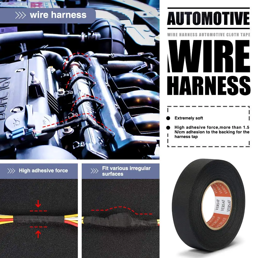 High temperature wiring harness self-adhesive felt cloth electrical tape suitable for automotive engines and electrical wiring