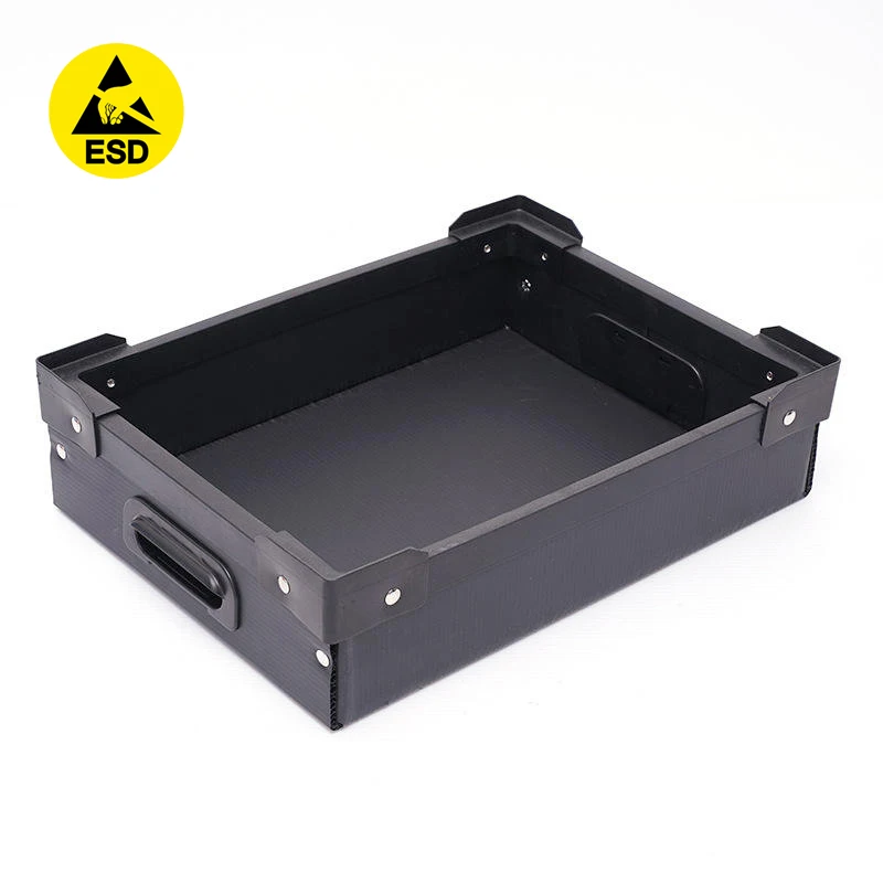 PP Corrugated Carton Plastic Storage Tray Box With Dividers Conductive ESD Anti-static Turnover Resistance Bins