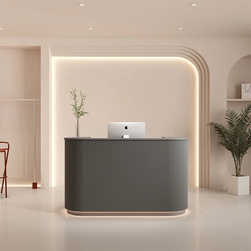 Beauty Salon Curved Small Front Counter Cashier Light Luxury Nail Art Shop Simple Modern Bar Counter