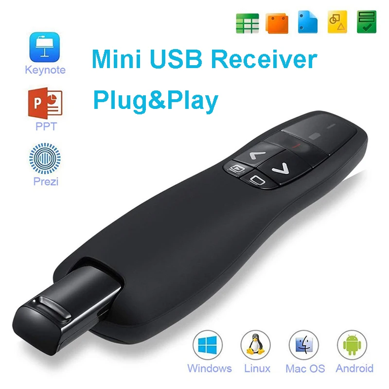 Slide Presenter Pen Google Slides Clicker Laser Pointer Presentation Clicker for PPT Presentation Remote Control Pen