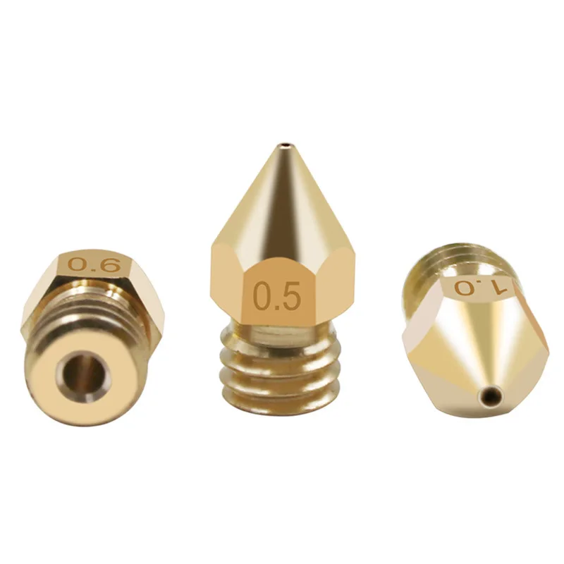 wholesale high precision 3d Printer Parts 0.2 0.4 0.6 0.8 threaded stainless steel brass 3d printer nozzle