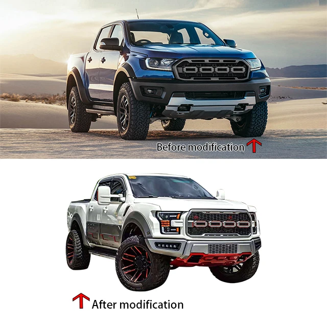  Аксессуары для грузовика 4x4 комплект кузова переднего бампера Ford Ranger T6 T7 T8 2013-2019 обновление до F150 Raptor